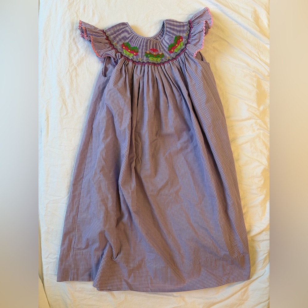 Rosalina Collections Purple Cupcake Smocked Dress 5Y